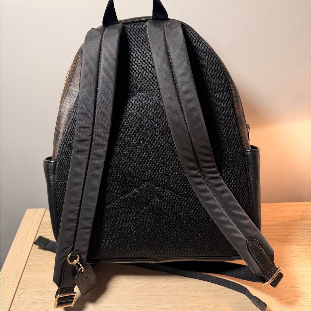 Coach Women's Court Backpack in Signature Canvas - Brown/Black - Picture 4 of 8